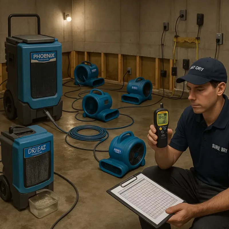 Structural Drying and Dehumidification process in La Fermina, PR